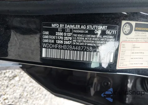 2011 Mercedes-Benz E 350 4Matic из США, поврежденный, VIN WDDHF8HB2BA487758